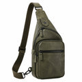 Borsa a tracolla monospalla 18 x 8 x 32 cm in similpelle verde oliva con tasche e tracolla regolabile