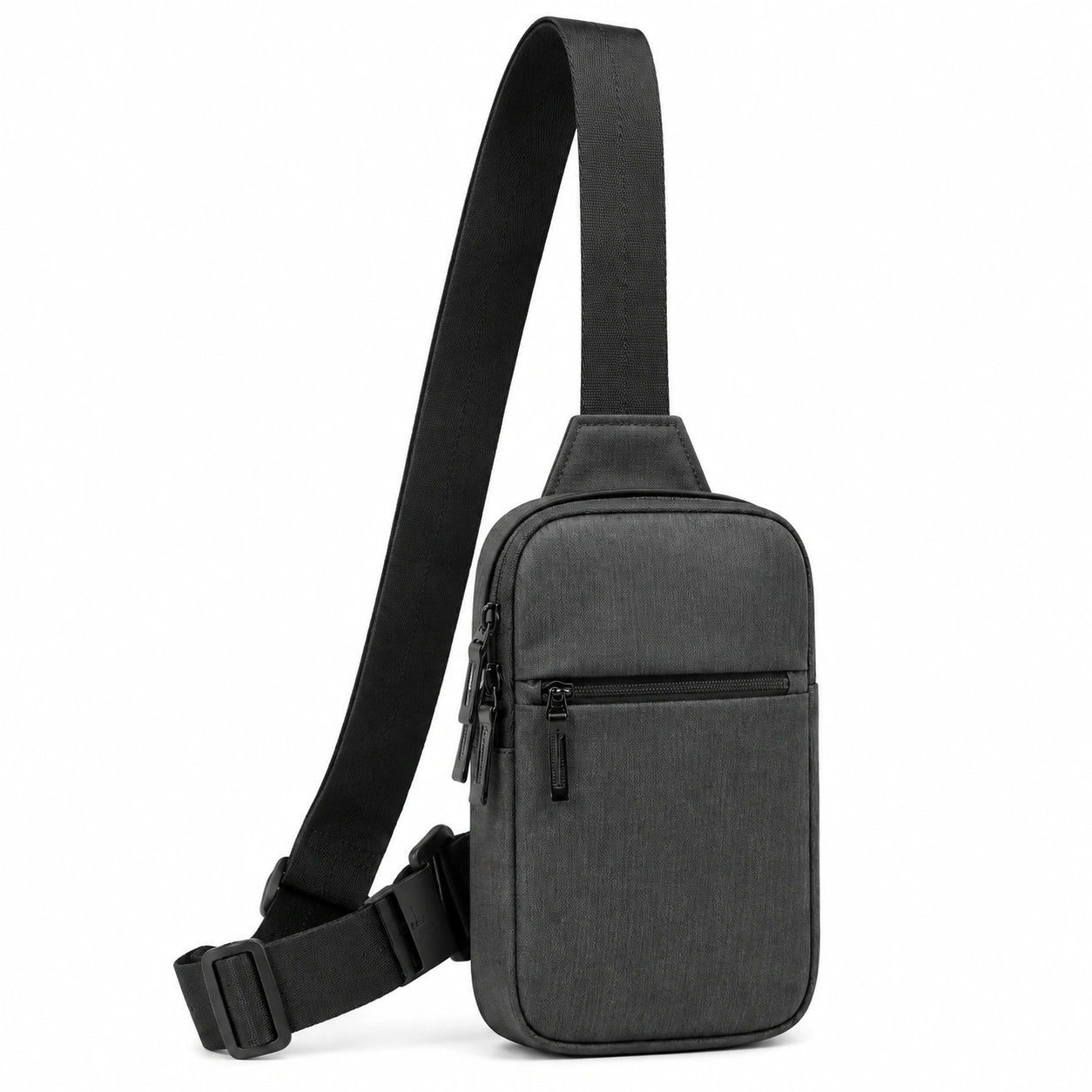 Borsa a tracolla 18 x 8 x 32 cm in poliestere nero per uso quotidiano stile compatto