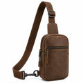 Borsa a tracolla 30 x 18 x 7 cm in similpelle marrone con tasca zip stile casual