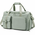 Borsa da viaggio 45 x 25 x 28 cm in tessuto sintetico verde salvia con tracolla e tasche