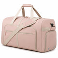 Borsone da viaggio 55 x 28 x 30 cm in tessuto sintetico rosa con tracolla e tasche