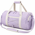 Borsone sportivo 50 x 25 x 25 cm in tessuto sintetico lilla con tracolla regolabile