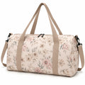 Borsone da viaggio 50 x 25 x 30 cm in poliestere beige floreale con tracolla regolabile