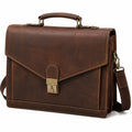 Valigetta portadocumenti 40 x 10 x 30 cm in similpelle marrone - tracolla rimovibile stile professionale