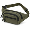 Marsupio 30 cm in tessuto sintetico verde oliva con tasche multiple e cintura regolabile
