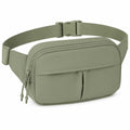 Marsupio 23 x 15 x 6 cm in tessuto verde salvia con cintura regolabile e tasche frontali
