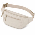 Marsupio 30 x 8 x 16 cm in tessuto beige - cintura regolabile e tasche con zip