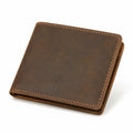 Portafoglio uomo 12 x 9 x 2 cm in pelle marrone - pieghevole compatto