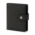 Portafoglio pieghevole 12 x 2.5 x 9.5 cm in similpelle nera con chiusura a bottone