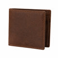 Portafoglio pieghevole 12 x 9.5 cm in pelle marrone per uso quotidiano classico